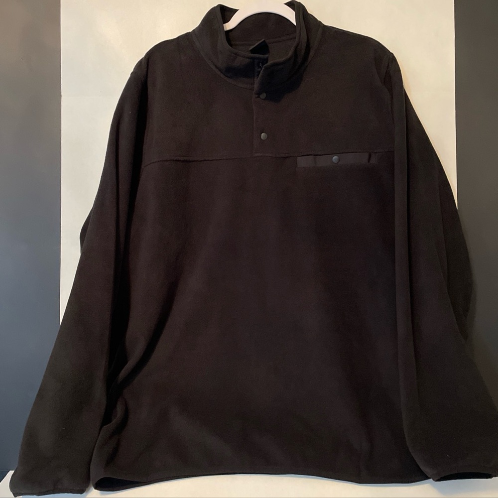 32 Degrees HEAT Men’s XXL Black Fleece Pullover Snap Neck Jacket Warm Soft